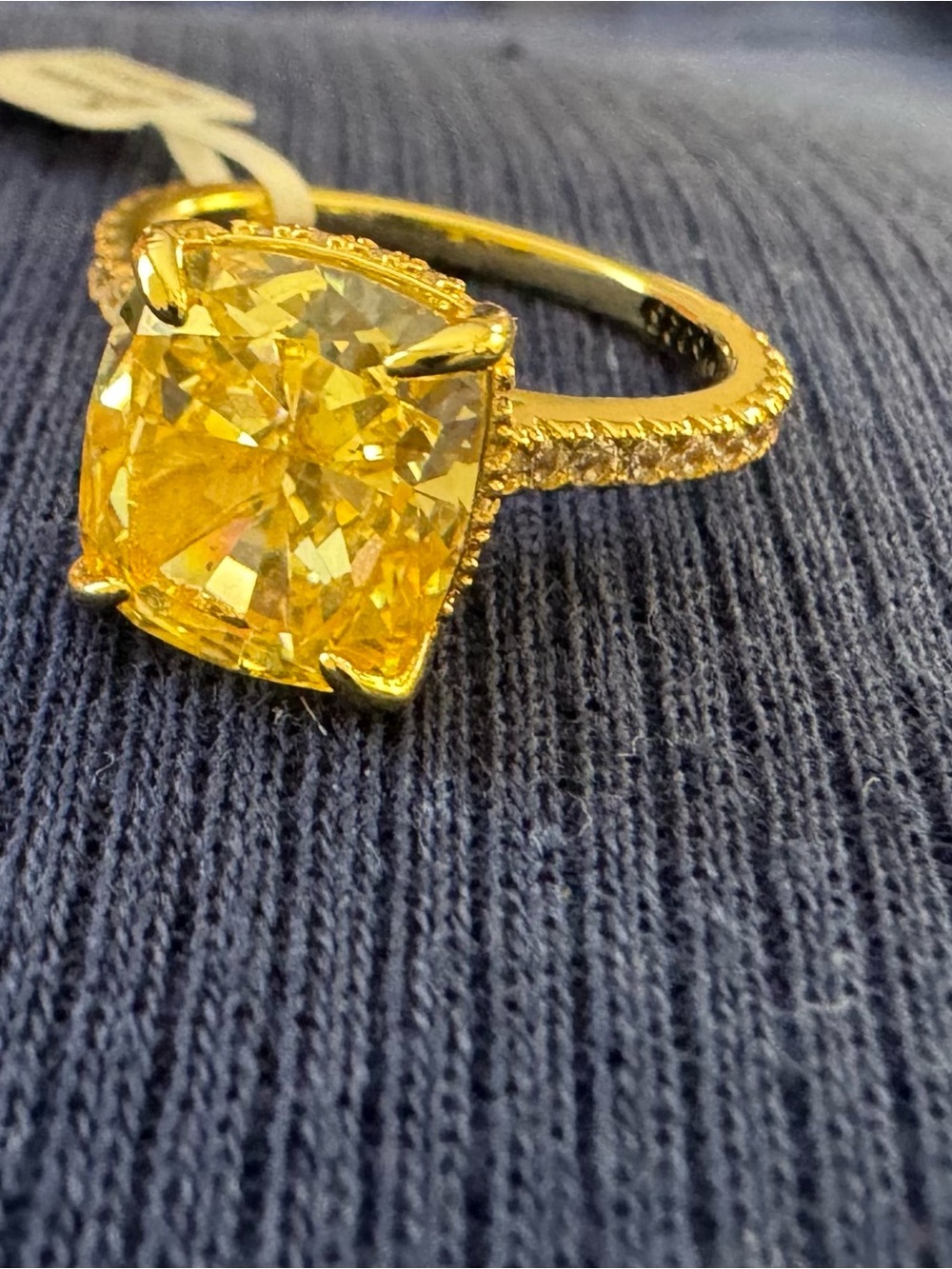 Yellow Cubic Zirconia Promise Rings - Picture 9 of 11